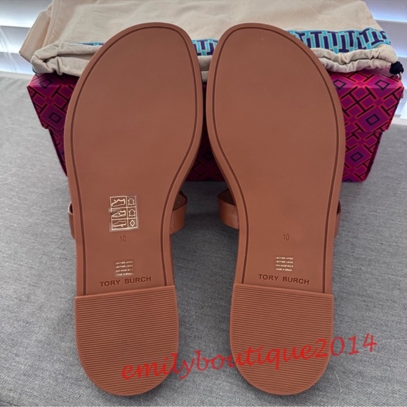 NIB Tory Burch Miller Size 10 Miele Calf Leather Sandals Brown 90582 - Picture 10 of 11
